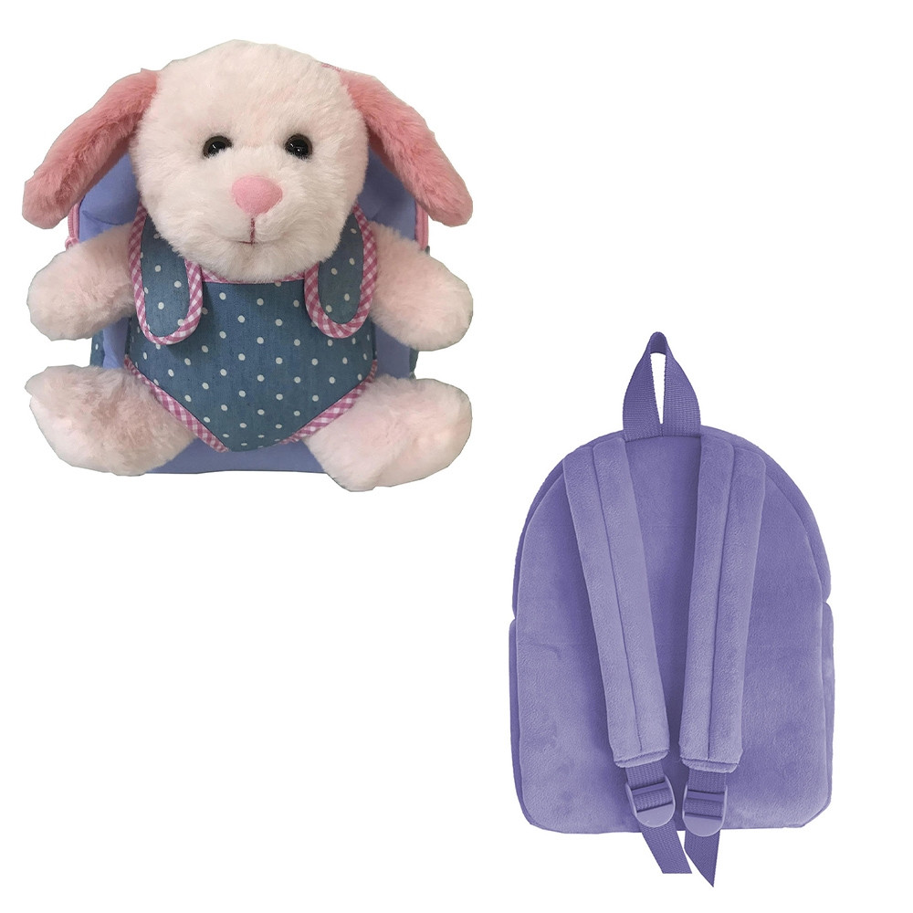 Ghiozdan gradinita BABY ANIMALS, DOG, compartiment captusit, poliester, mov, 23x8x28 cm - imagine 4